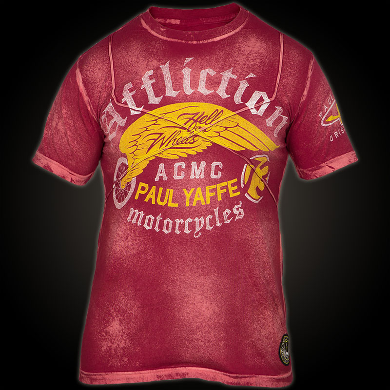 Affliction T Shirt Paul Yaffe Rot 181 R XL